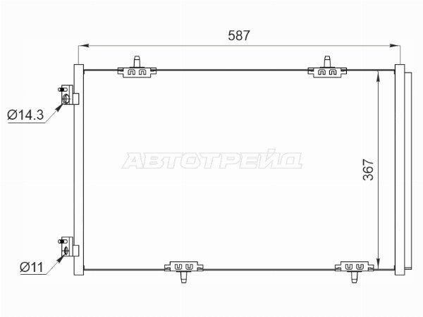 Радиатор кондиционера  Citroen C-elysee