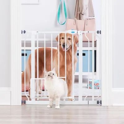 Преградна решетка за кучета с вратичка за котка