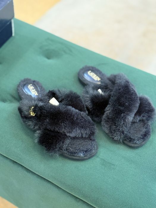 Дамски чехли с пухчета Ralph Lauren