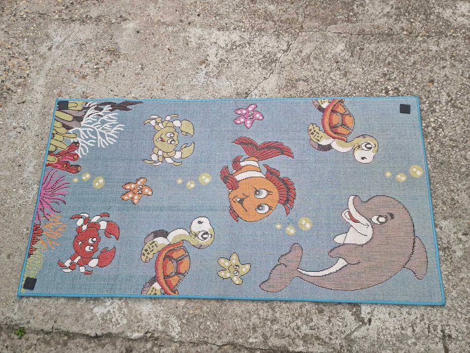 Covor Camera Copii Model Animalute Marime 80 x 150 cm, Albastru