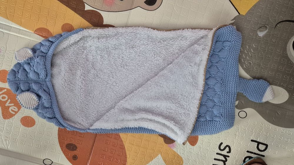 Sac de dormit de iarnă, pentru bebeluși, albastru