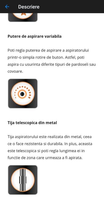 Aspirator heinner Ruby 750 fără sac