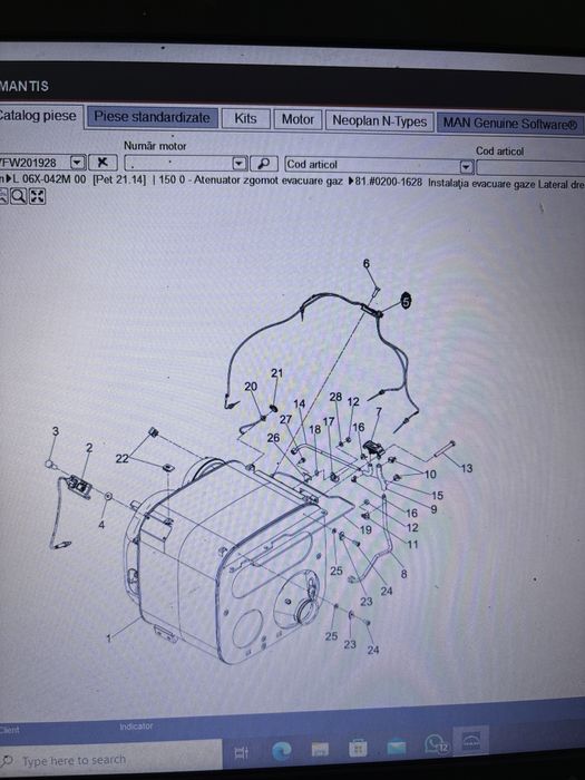 Senzor noxe termoelement Man Tgx Tgs Euro6