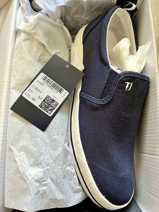 Tenisi Trussardi originali Pantofi Sport cu siret bleaumarin