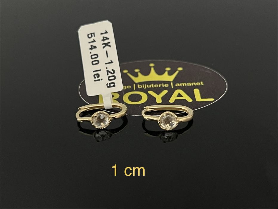 Bijuteria Royal CB: Cercei copii dama aur 14k 1,20gr