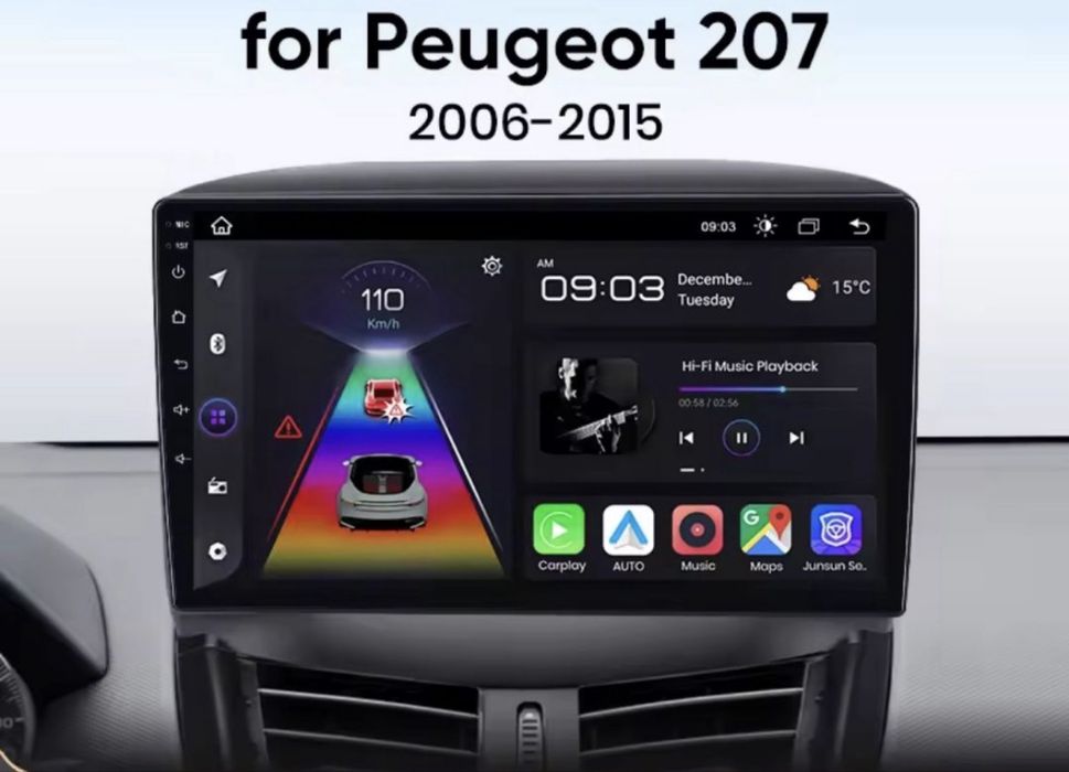 Navigatie + camera marselier peugeot 207/ 207 cc