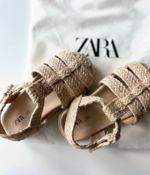 Sandale romane cu talpă de iută fete Zara - mărimea 25
