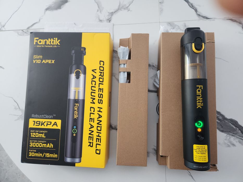 Fanttik Slim V10 APEX Безжична мини ръчна прахосмукачка 19 kPa 4 в 1 Черна