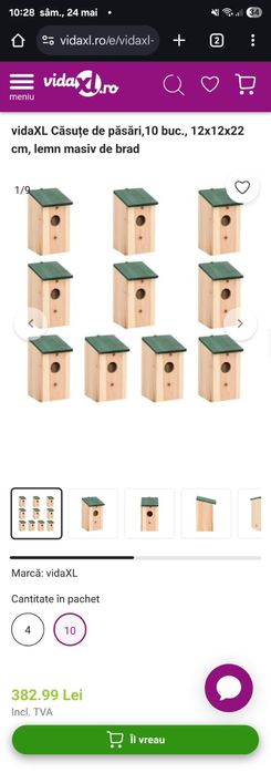 Casute de pasarele 10 bucati 250 lei