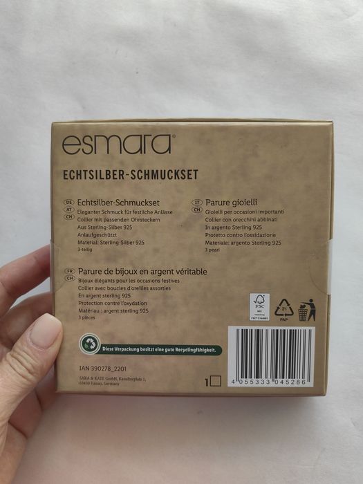 Set pandantiv cu colier si cercei din argint Esmara