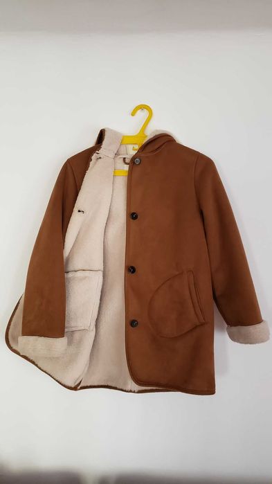 Palton si caciula din blana artificiala, Mango, fete, mar.140