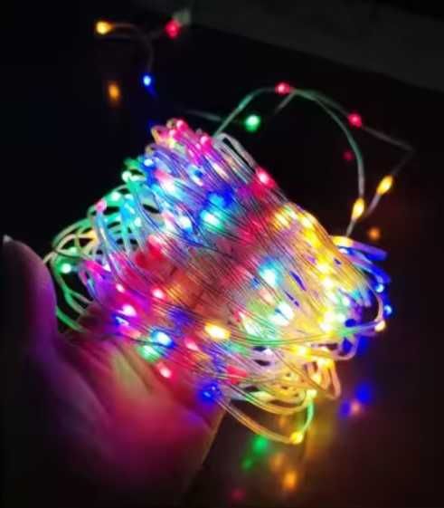 Лампички гирлянд usb цветни декорация 10 метра