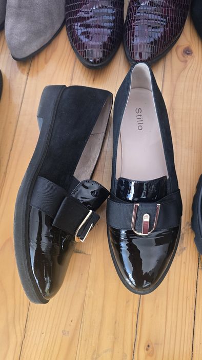 Обувки 38 размер естествена кожа/лак/набук. Символични цени