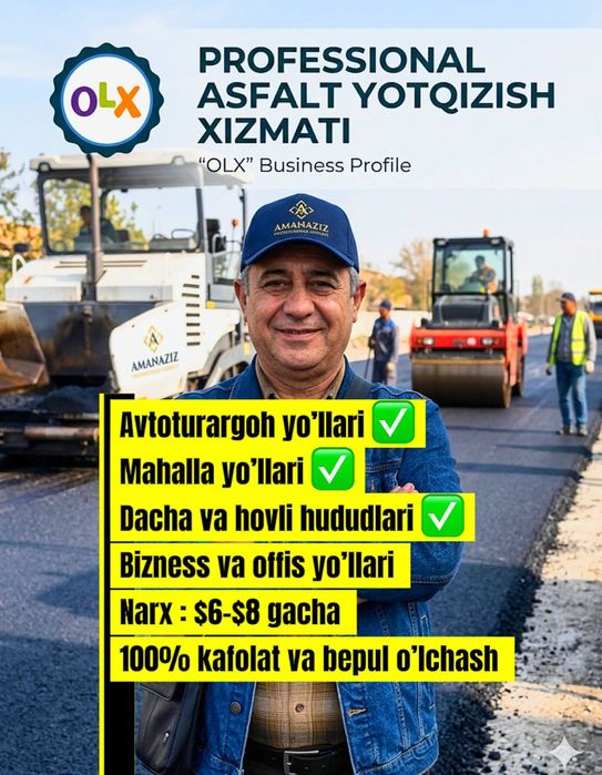 Asfalt xizmati / asfaltlash / asfalt ishlari / асфалть килиш хизмати