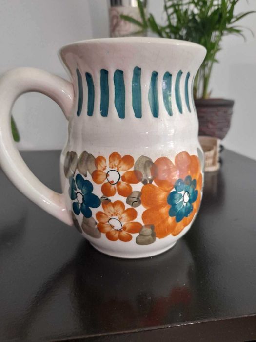 Стар ретро български порцелан комплект за чай и полска кана, маркирани