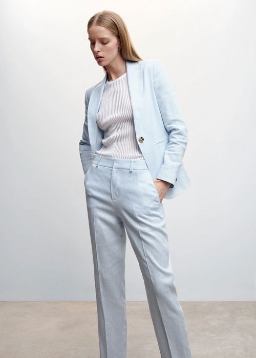 MANGO. Plus  size. 100% лён. Костюмные брюки