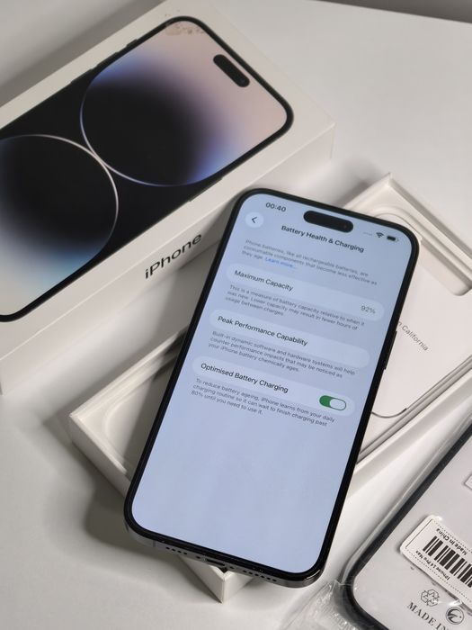 iPhone 14 Pro Max Black 92% ca nou full box + husa!