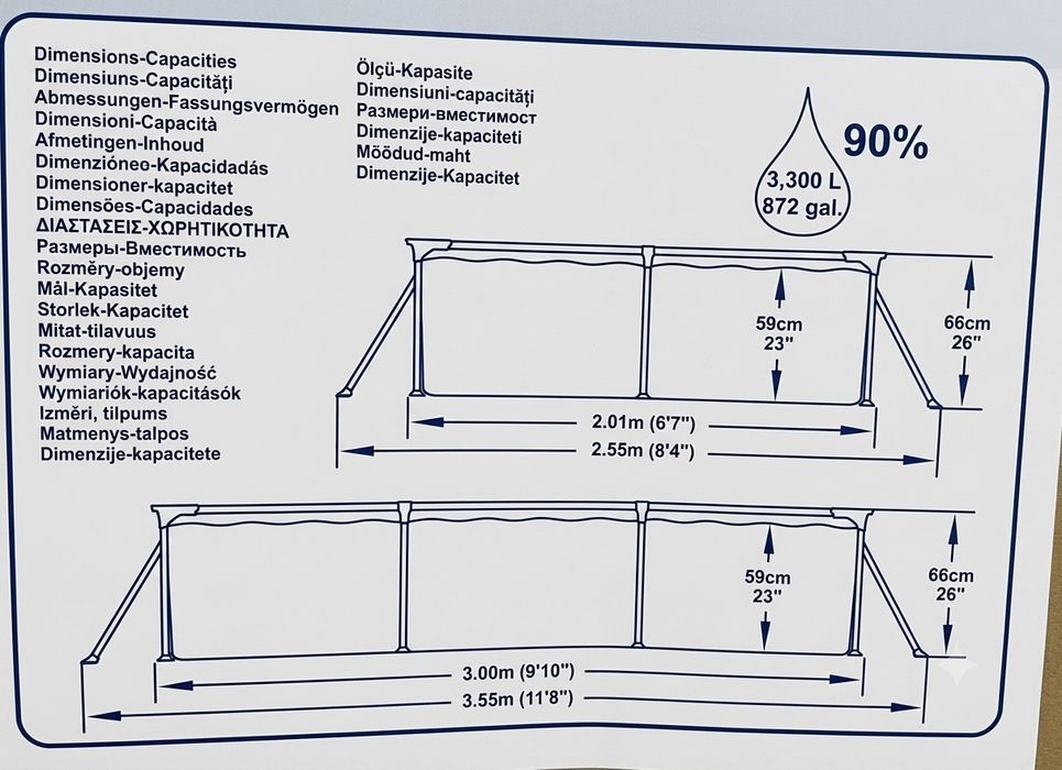 Каркасный бассейн Bestway Steel Pro [3.00 × 2.01 × 0.66 m]