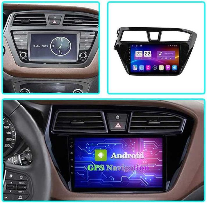 Мултимедия за Hyundai I20 Двоен дин Навигация дисплей Android i20 GPS