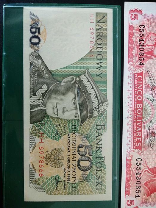 Lot de bancnote si monede colectie Venezuela Rwanda Polonia Uruguai