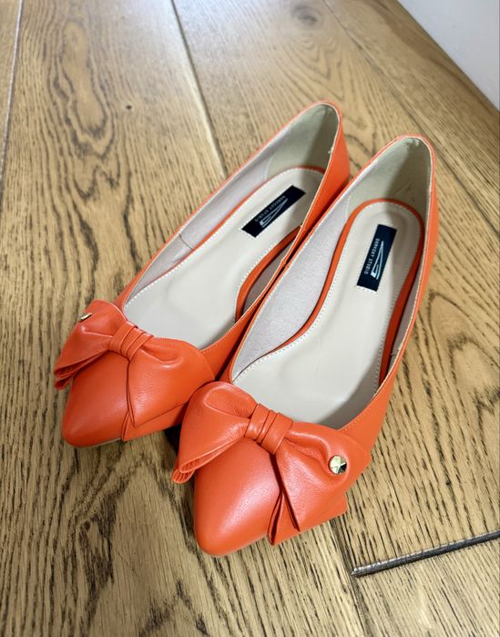 Balerini Piele Naturala Orange, Noi, 38, Garkony