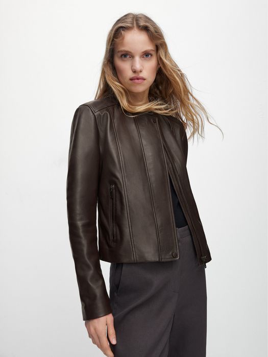 Кожанка из наппы Massimo Dutti, размер L-XL