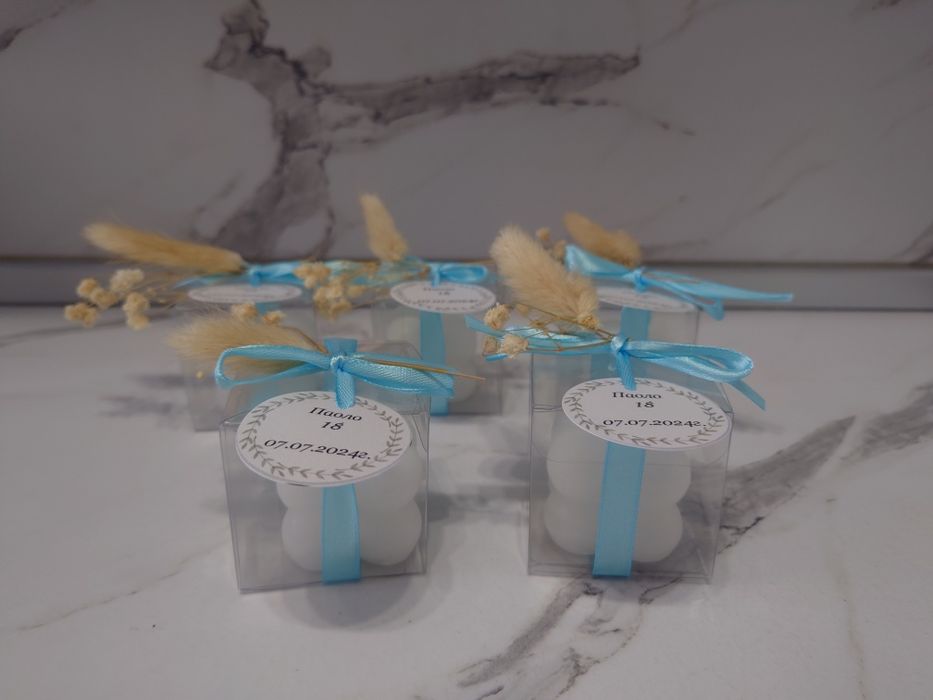 Подаръчета за гости за сватба, кръщене, юбилей, абитуриенти бял или др