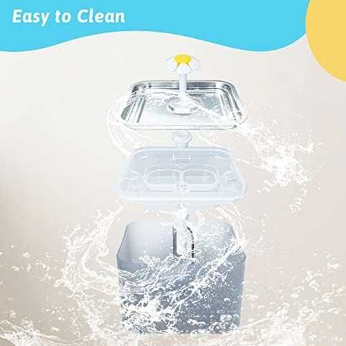 Луксозен Котешки Фонтан 3L LED светлина, Неръждаема Стомана и 3 Режима