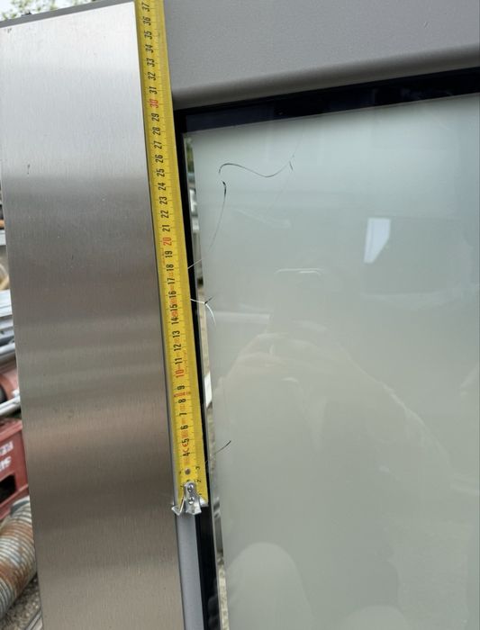 Ușă intrare aluminiu cu luminator l tripan Germania H 235 x L 154 Produs Nou