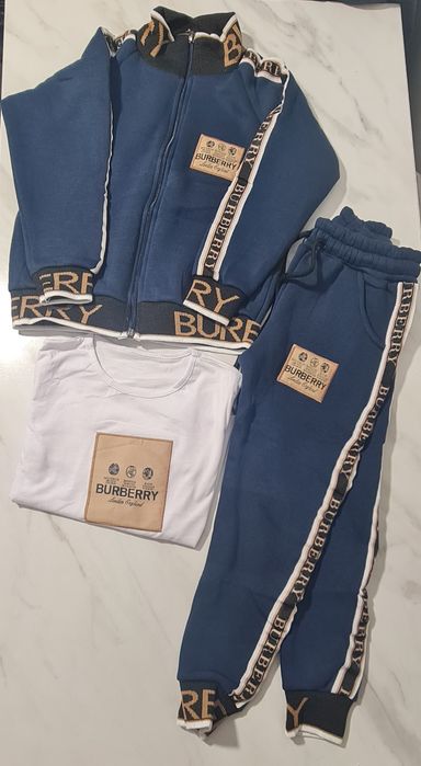 Treninguri copii Burbbery bumbac 3 piese(jachetă+bluza+pantaloni