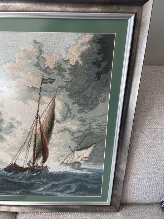 Ръчно бродиран гоблен, рамкиран- 74/64 см