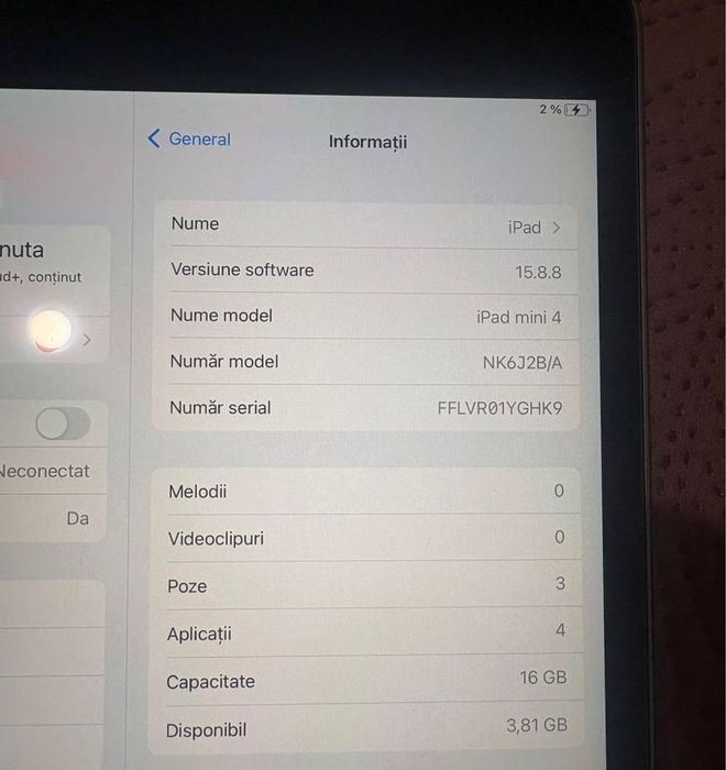 Vand Ipad mini 4 16 GB