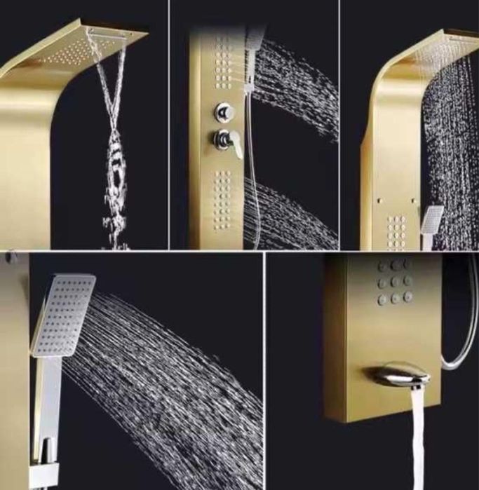 Panou dus Hidromasaj inox 5 functii Auriu sau  Chrome