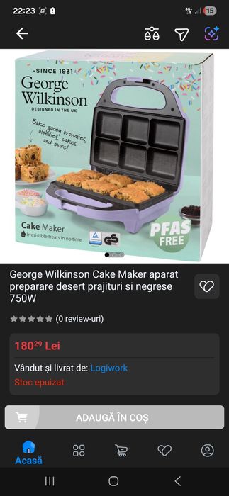 George Wilkinson Cake Maker aparat preparare desert prajituri si negre