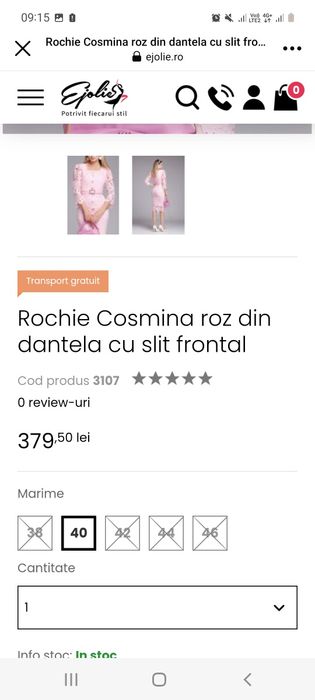 Rochie Cosmina(Ejolie) marimea 38