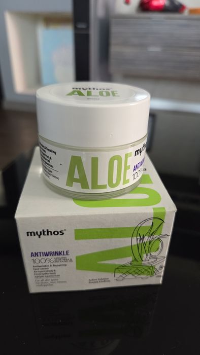 Крем за лице Mythos против бръчки с алое и зехтин, 100% БИО, Нов!