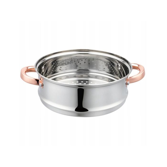 Set de 3 piese, oala pentru fiert cu abur, inox, diametru 22 cm,