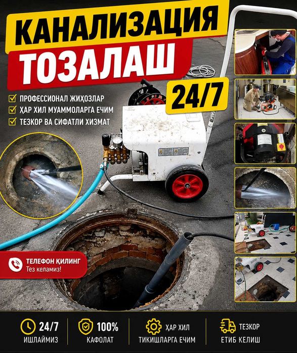 Kanalizatsiya tozalash / Прочистка канализации / Сантехник 24/7
