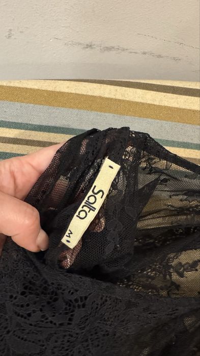 Сарафан из кружева черный