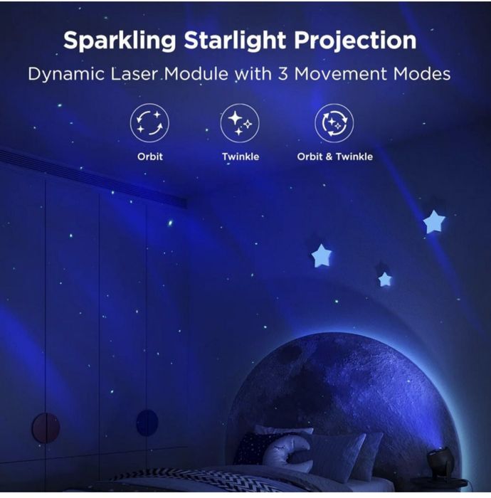 Lampa de veghe tip proiector stele, Govee Star Light Projector, Wi-Fi,