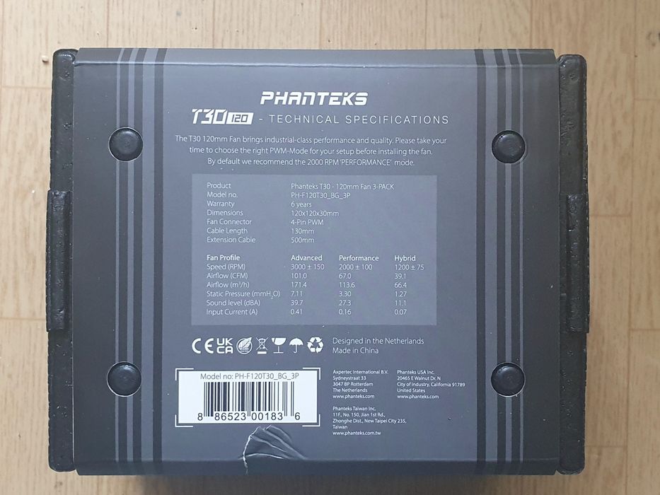 Вентиляторы для ПК, phanteks T30 120мм