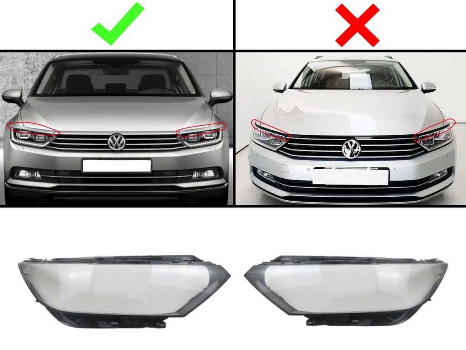 Стъкла за фарове на VW Passat B8 (2014-2019)  555