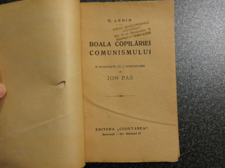 Boala copilariei comunismului N. Lenin 1921