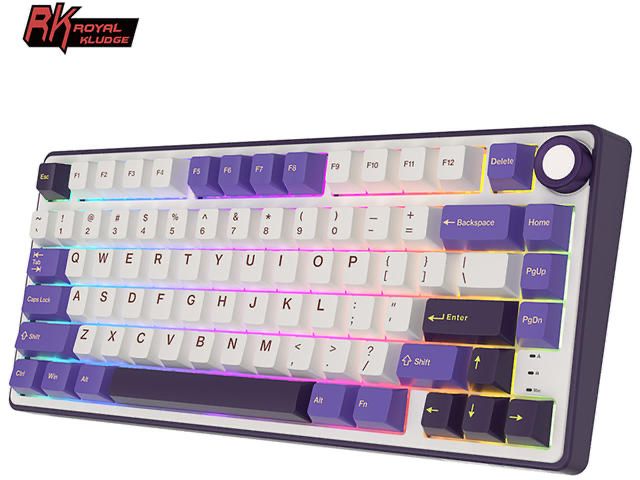 Royal Kludge R75 Blackberry Mousse Hot-Swappable Геймърска механична клавиатура с RK Fast Silver linear суичове
