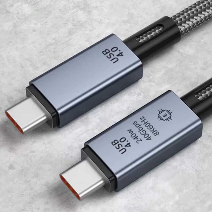 Type-C USB 4 Кабел 240W PD/8K/40Gbps/ E-Marker Chip/ Thunderbolt 3 / 4