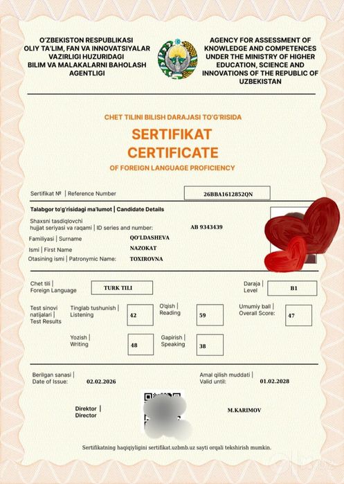 Türk Tili guruhlariga qabul
