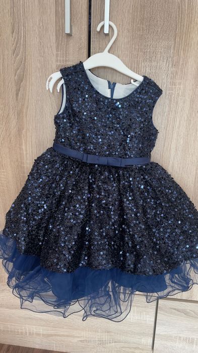 Детска официална рокля с пайети