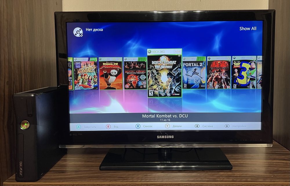 Xbox 360 SLIM + игры прошитый