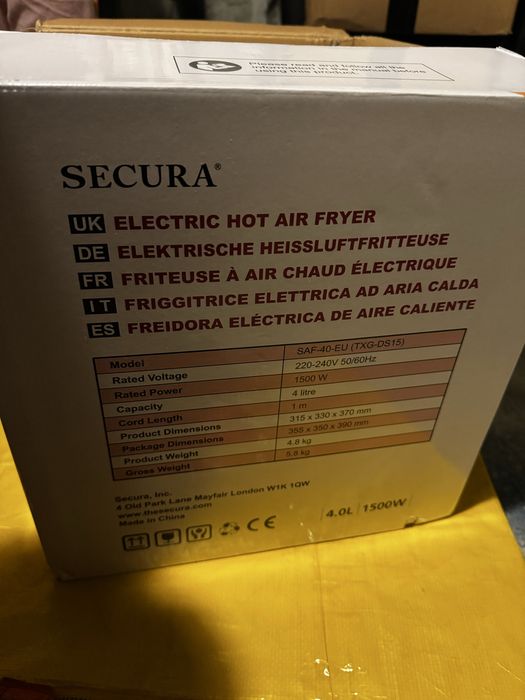 Air fryer in cutie, nou