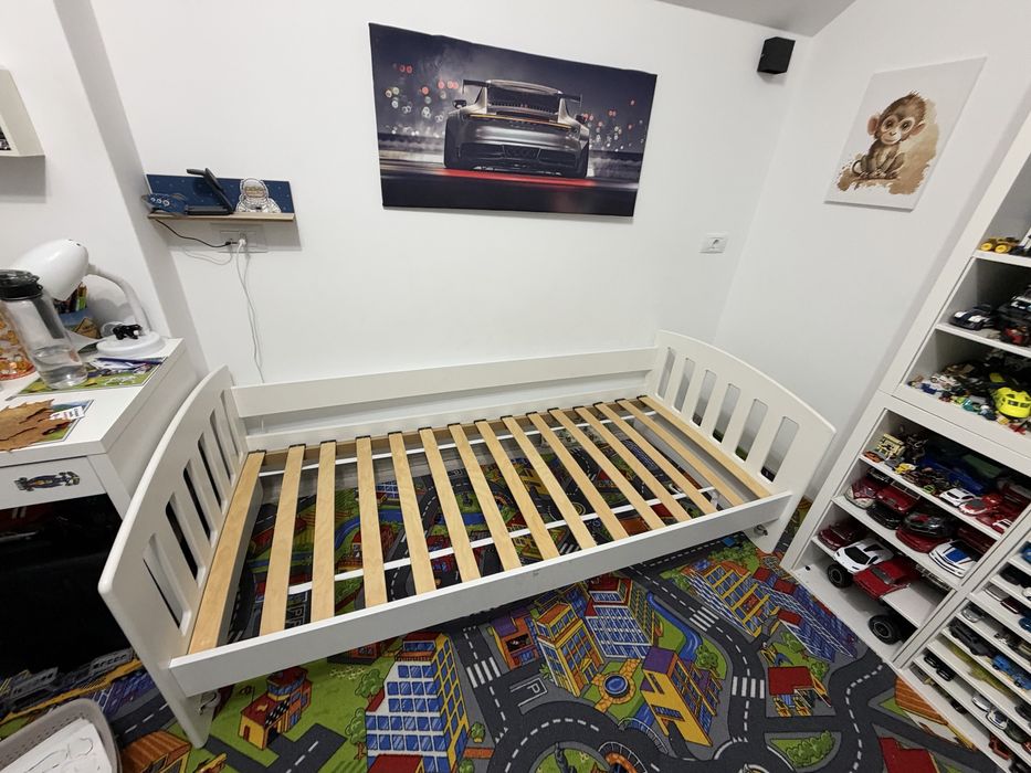 Vand pat copii, 80x180cm, cu lada depozitare si saltea dormeo